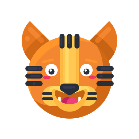 Tiger happy expression  Illustration