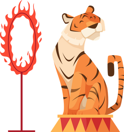 Tiger im Zirkus  Illustration