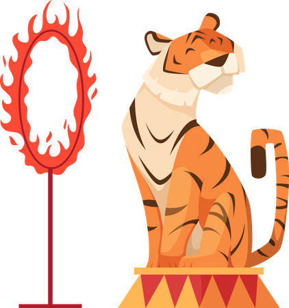 Tiger in circus  Illustration