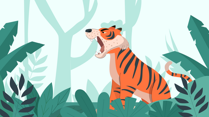 Tiger in jungle  Illustration