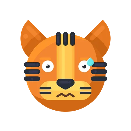 Tiger perspirable expression  Illustration