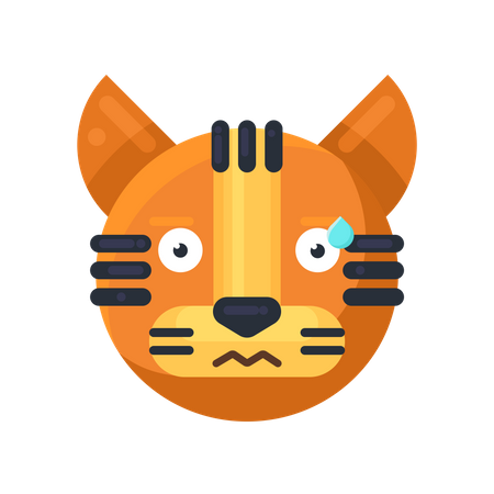 Tiger perspirable expression  Illustration