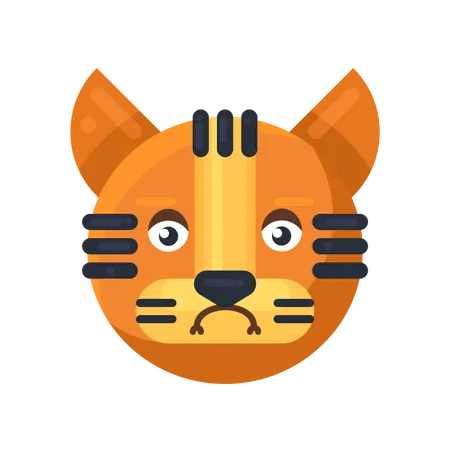 Tiger sadness expression Illustration