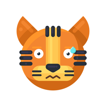 Tiger schwitzender Ausdruck  Illustration