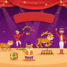 illustration tiger show in circus