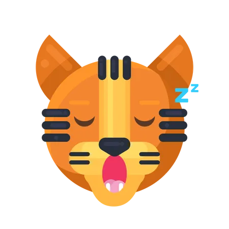 Tiger sleeping expression Illustration
