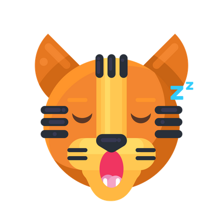 Tiger sleeping expression  Illustration