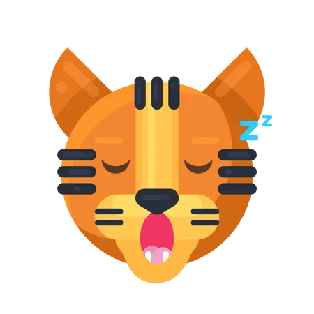 Tiger sleeping expression  Illustration