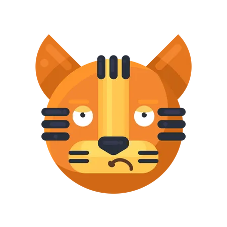 Tiger sorrowful expression Illustration