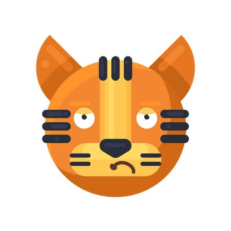 Tiger sorrowful expression  Illustration