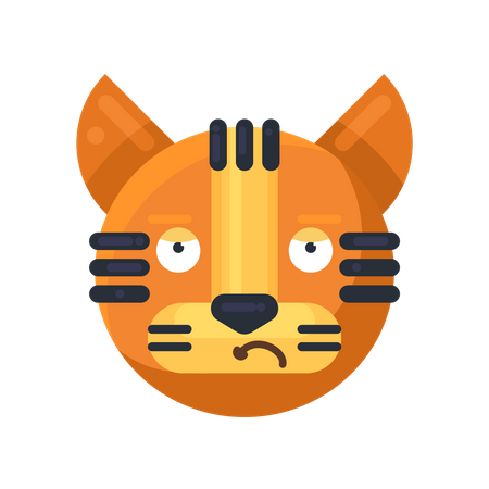 Tiger sorrowful expression  Illustration
