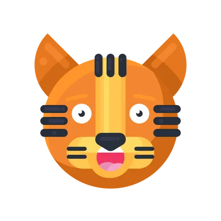 Tiger surprised Illustration