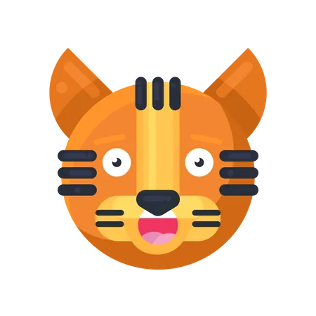 Tiger surprised  Illustration