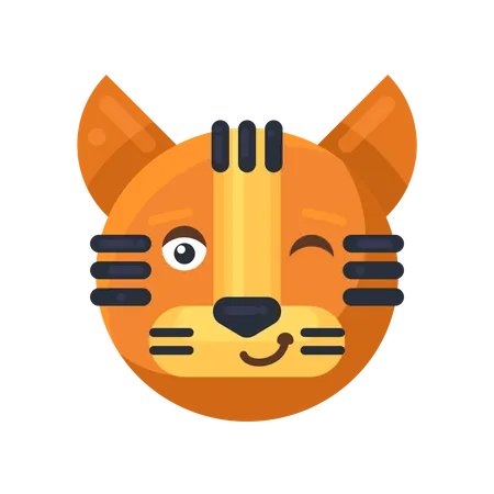 Tiger winking expression  Illustration