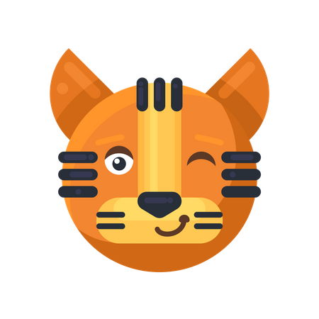 Tiger winking expression  Illustration