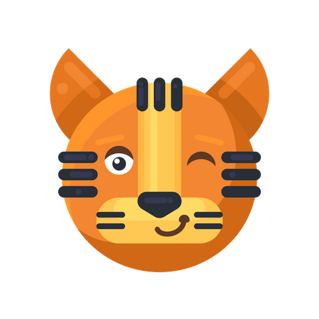 Tiger winking expression  일러스트레이션