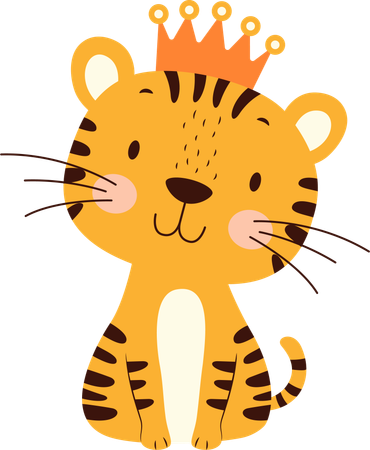 Tigerin trägt Krone  Illustration