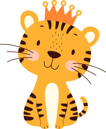 Tigerin trägt Krone  Illustration