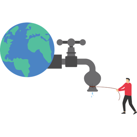 Tighten valve to prevent leakage of resources  Illustration