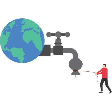 Tighten valve to prevent leakage of resources  Illustration