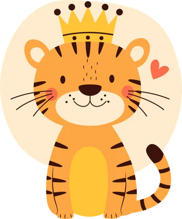 Animal bebé tigre  Ilustración