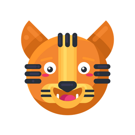 Expresión feliz del tigre  Ilustración
