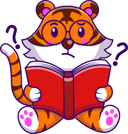 Livre de lecture de tigre  Illustration