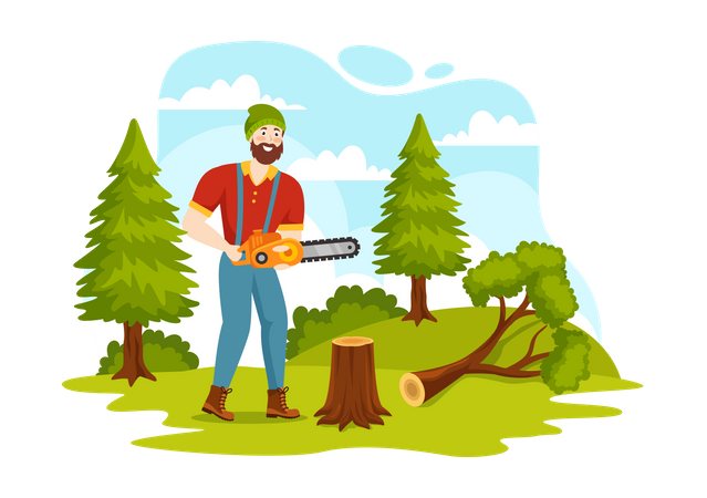 Timber Industry  Illustration