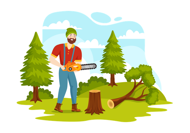 Timber Industry  Illustration