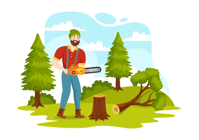 Timber Industry  Illustration