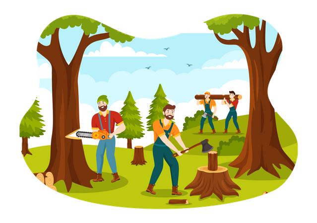 Timber Production  イラスト