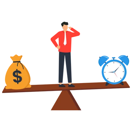 Time And Money Balance  Illustration