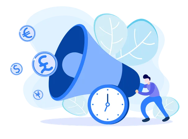 Illustration Vector Graphic Cartoon Character Of Time Is Money Illustration