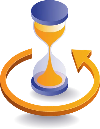 Time loop with hourglass  Illustration