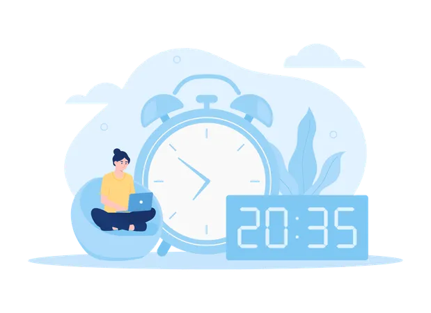 Time Management Trending Concept Flat Illustration Illustration