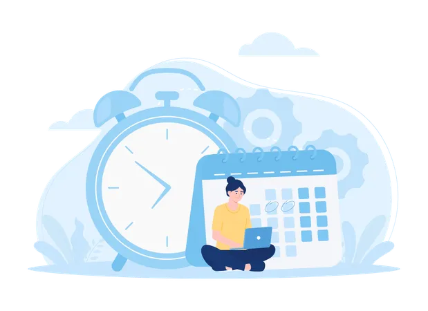 Time Management Trending Concept Flat Illustration Illustration