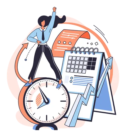 Discipline Concept Icon Time Management Working Day Idea Metaphor Daily Affairs Of Person Indicators Of Time For Work Hobby Study Rest Fulfillment Of Planned Plans According To Regulations Illustration