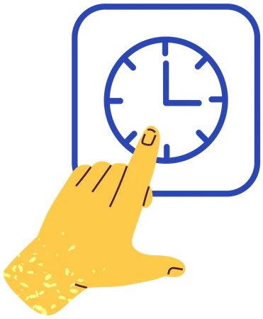 Hand Points To Clock With Arrows Time Symbol Vector Illustration Time Management Dealing With Deadline Concept Clock For Countdown Digital App Icon Determination Of Minutes And Hours Sign Illustration