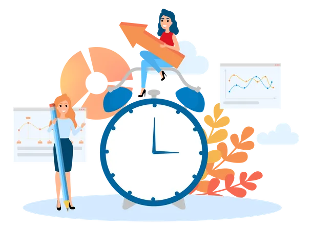 Time Management Concept Idea Of Schedule And Organization Productive Day And Work Optimization Isolated Flat Vector Illustration Illustration