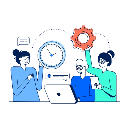 Check This Flat Illustration Of Time Management 일러스트레이션