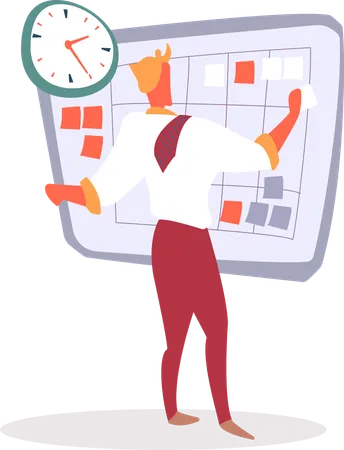 Time Management and Appointment of Working Tasks  Illustration