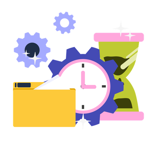 Time management and business folder  Illustration