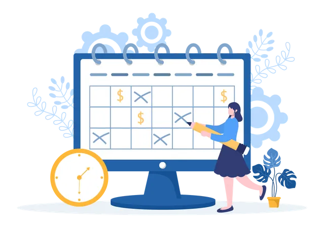 Time Management and planning Schedule Illustration