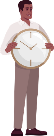 Time Management By Employee Illustration