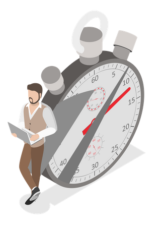 Time Management By Employee  Illustration