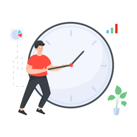 Time management by employee  일러스트레이션
