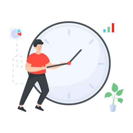 Flat Time Management Vector Illustration Illustration