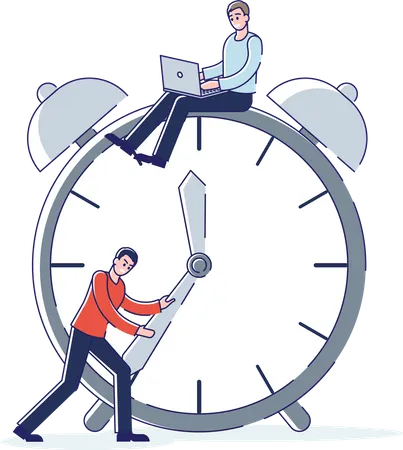 Time management by employee Illustration