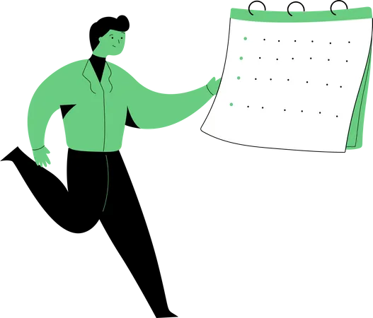 Man Looking On Calendar Page Flat Vector Illustration Scheduling Time Management Concept For Banner Website Design Or Landing Web Page Illustration