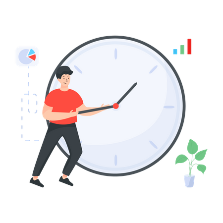 Time management by employee  Illustration